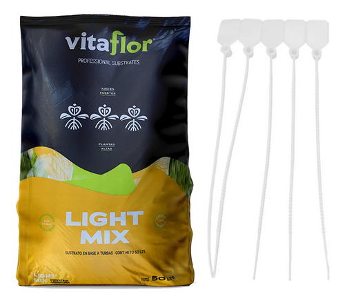 Sustrato Vitaflor Lightmix 50lt Con 5 Señaladores De Regalo