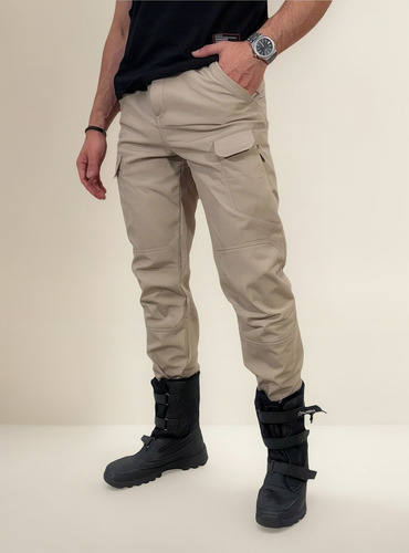 Pantalon Neopren Piel Por Dentro Cargo Bolsillos Hombre