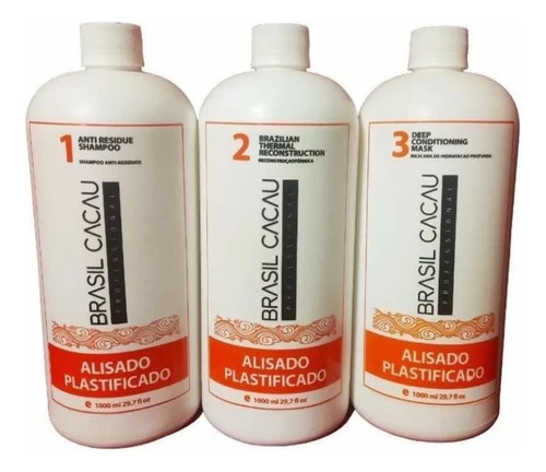 Kit Alisado Brasil Cacau Plastificado Efecto Espejo 1000ml