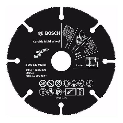 Disco Corte Bosch Amoladora 115mm Madera Plastico 2608623012