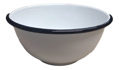 Bowl Nonfork Enlozado Vintage 17,5 X 8 Cm Con Borde Negro X6