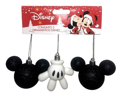 Imagem 1 de 3 de Kit 03 Enfeites Árvore De Natal Mickey Mouse Disney Original
