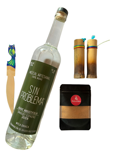Kit 2 Mezcal Artesanal Oaxaqueño, Copa, Alebrije Y Sal