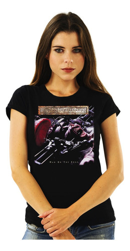 Polera Mujer Iron Maiden Man On The Edge Metal Impresión Dir