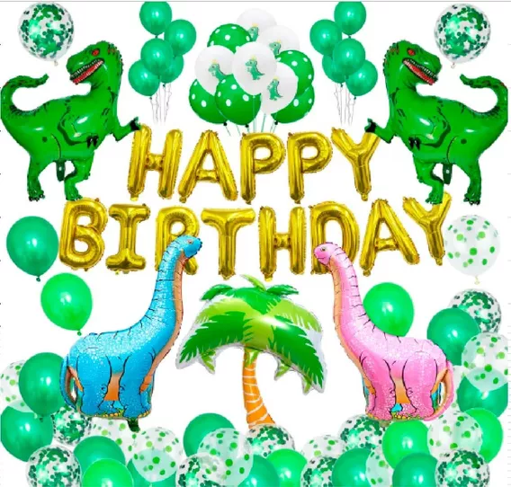7 Piezas Del Partido Globos Del Dinosaurio Bebé Suministros Fiesta De Cumpleaños Decoración Inflable Kit Para Los Niños 