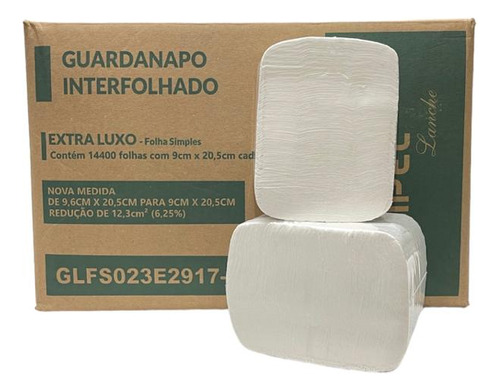 Guardanapo Interfolhado Simples Ipel Indaial C/14.400 Folhas