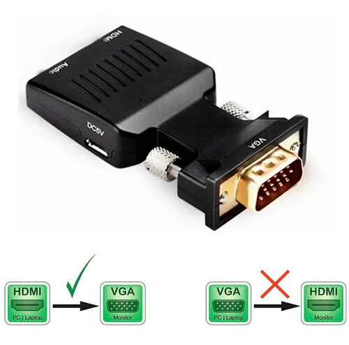 Adaptador De Hdmi A Vga Conversor Hdmi Vga Con Audio