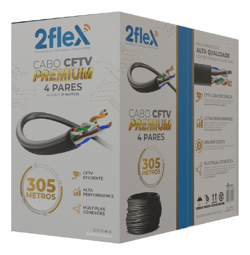 Cabo Cftv Premium 4p 2flex