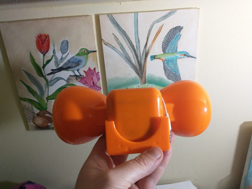 Mini Parlante Portátil Manzana Naranja P/ Pilas O Cargador