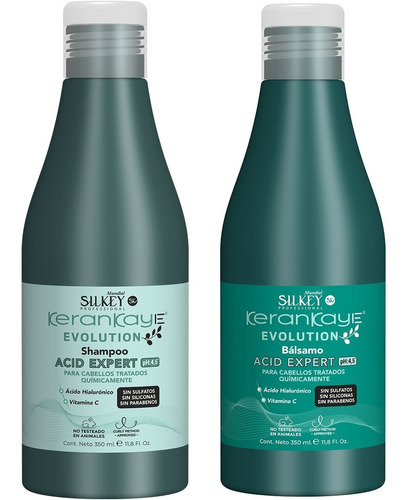 Kit Shampoo + Balsamo X 350 Ml Silkey Kerankaye Acid Expert
