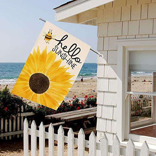Bandera De Casa De Verano Hello Sunshine Doble Cara, Ba...