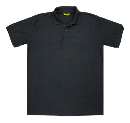 Remera Tipo Polo Negra Manga Corta De Hombre