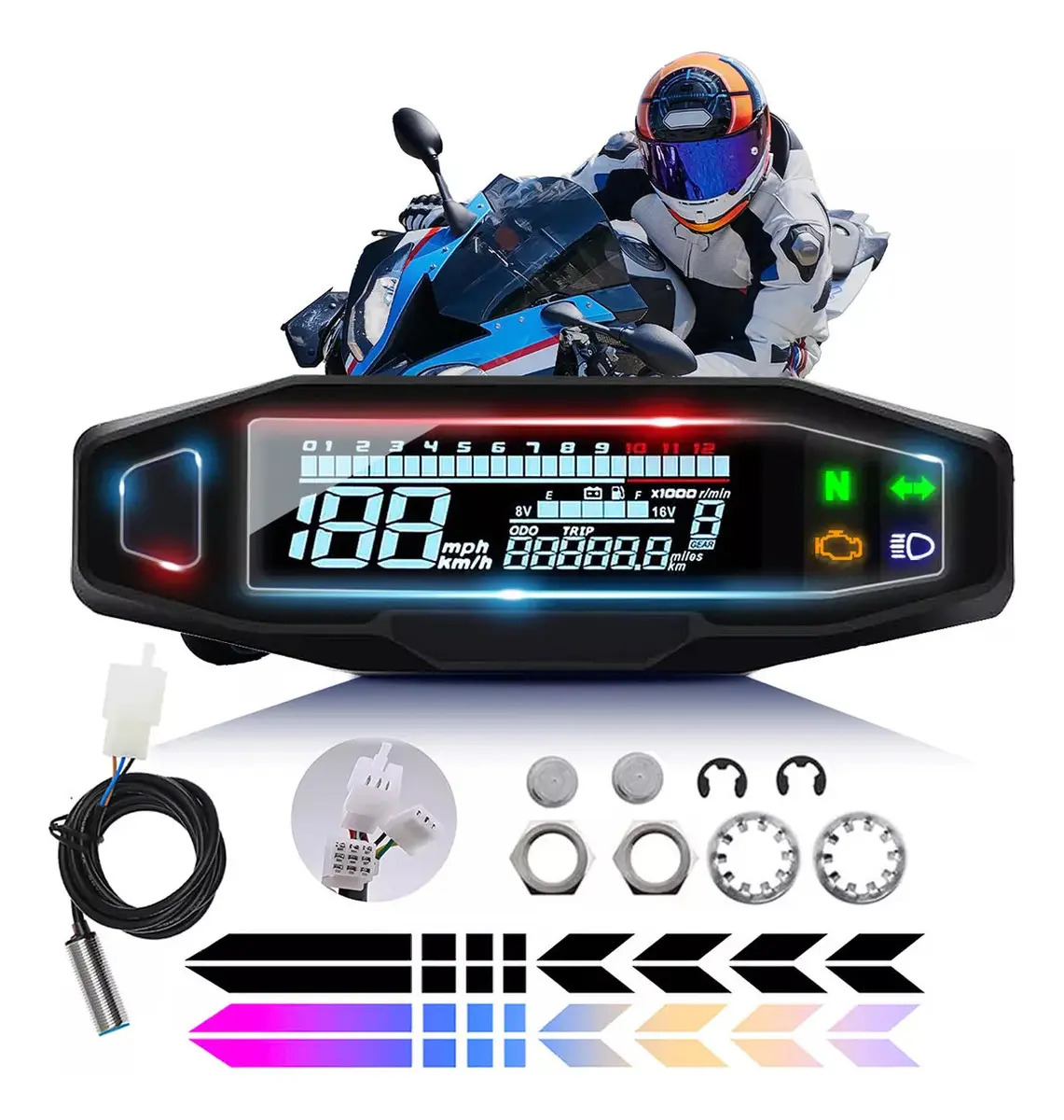 Velocímetro Lcd Digital Miniatura Universal Para Motocicleta