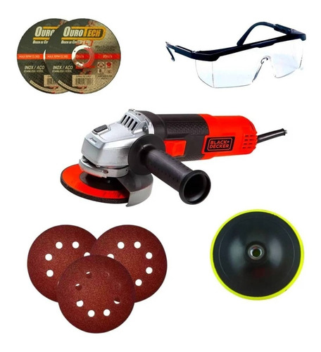 Kit Esmerilhadeira Lixadeira Black&decker 820w + Kit Discos