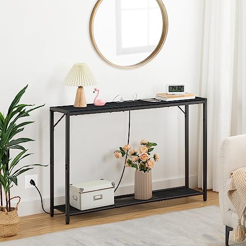 Mahancris Sofá Mesa Con Toma De Corriente, Consola De 43.7