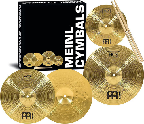 Set De Címbalos C/ Palillos Meinl Hihats, Crash, Splash