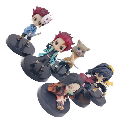 6 Pack Anime Demon Slayer Figuras Adornos #tanjiro #