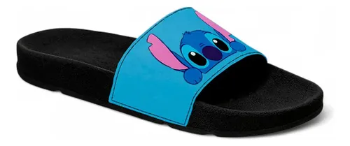 Chinelo Slide Infantil Angel Menina Rosa Azul Stitch Cabeça