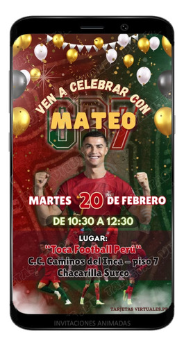 Invitacion Cr7 Portugal