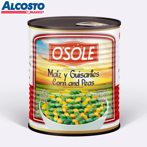 Imagen 2 de 2 de Maiz Y Guisantes Osole 300 Gr (lata) - 004652.95 - 24 Unid