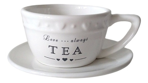 Imagen 1 de 6 de Taza De Té - Infusión Con Plato- Con Frase - 200 Cc