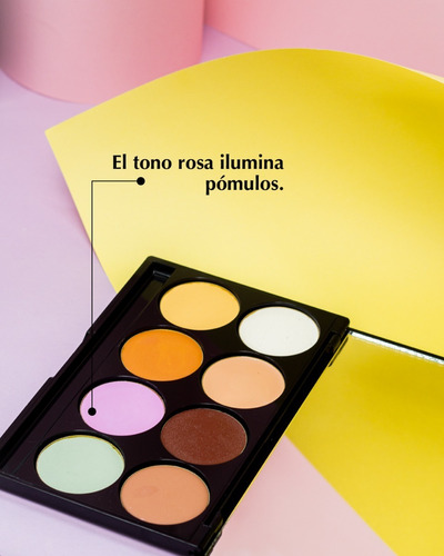Imagen 4 de 9 de Paleta De Correctores Cremosos X8 Tonos Con Espejo Xúlu Z483