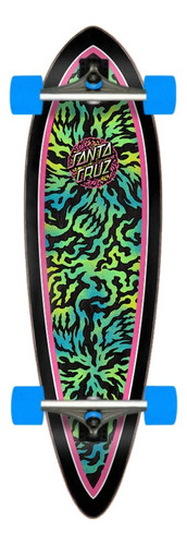 Santa Cruz Obscure Dot Pintail Cruzer Skateboard, Rosa/verde