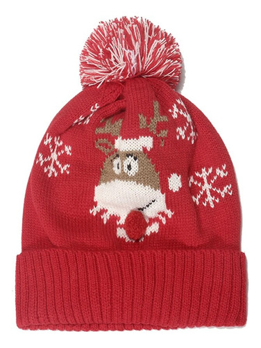 Gorro De Navidad Tejido Con Bolas De Jacquard De Navidad [u]