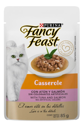 Imagen 1 de 1 de Sobre Comida Gato Purina Fancy Feast Atún Y Salmón 85gr