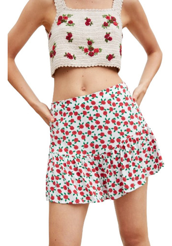 Shorts Mini Florcitas Talle Medio Importado