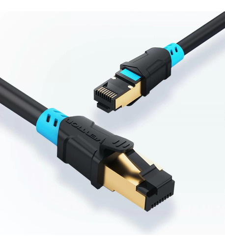 Vention VAP-A06-B1000 Cable de red  Cat6 Certificado - 10 metros - Blindado Reforzado - Premium Patch cord - SSTP Rj45 Ethernet 1000 MBPS - 250 Mhz - cobre - Pc - Notebook - servidores - Negro - 