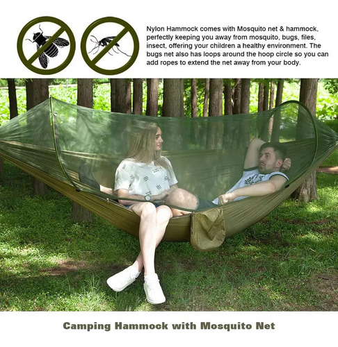 Hamaca Plegable Portátil Para Acampar Al Aire Libre Con M