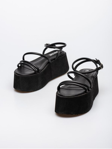 Zapatos Sandalia Prune Blanco Negro 