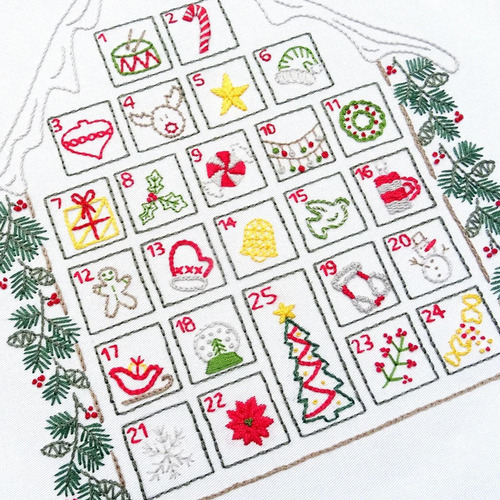 Calendário Do Advento De Natal Bordado Calendário Advi