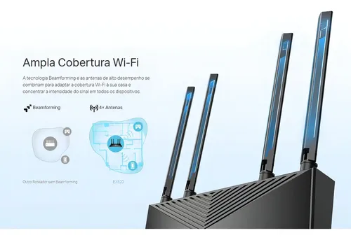 Roteador Wi-fi 6 TP-Link EX520 Gigabit Ax3000 Dual Band | Frete grátis