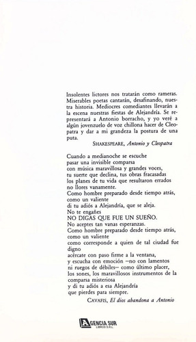 No Digas Que Fue Un Sueño, La Historia De Cleopatra