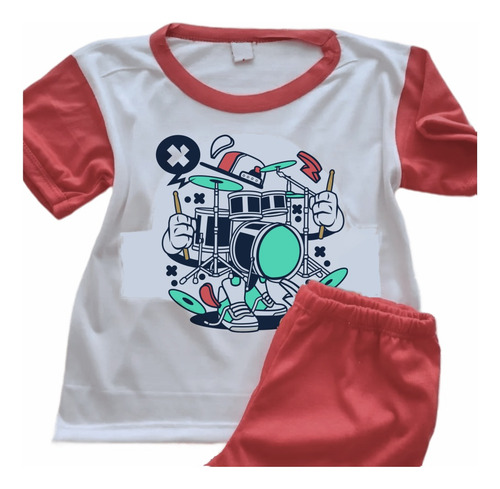 Pijamas Batería Infantiles Impresos Personalizados - 0184
