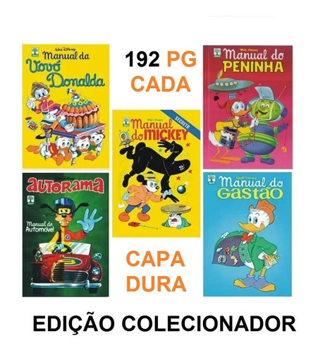 Kit 5 Livros Coleção Clássica Manual Disney Reprodução 1976