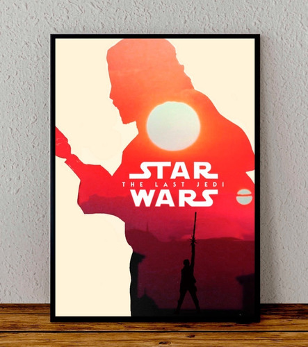Cuadro 33x48 Poster Enmarcado Star Wars Ep 8 Luke Skywalker