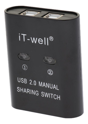 Usb 2.0 Interruptor De Manual Hub Kvm 2 Puertos Negro Negro