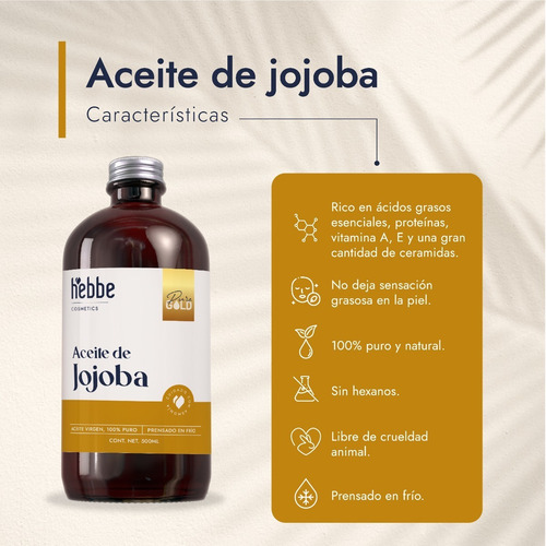 Imagen 3 de 9 de Aceite De Jojoba Puro (prensado En Frio) 500 Ml