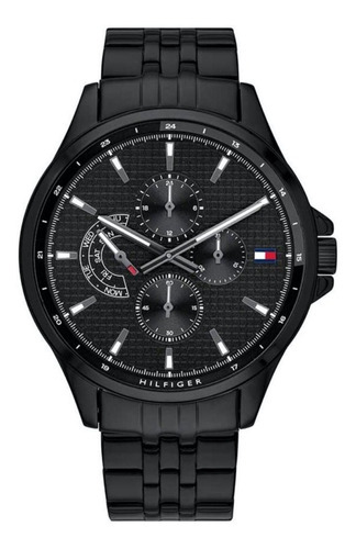 Reloj Tommy Hilfiger 1791611 Shawn 100% Original Garantizado Color De La Correa Negro Color Del Bisel Negro Color Del Fondo Negro/blanco