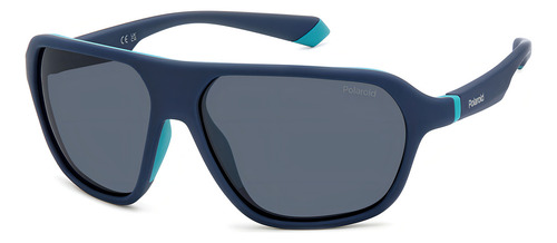 Lentes De Sol Polaroid Hombre Mujer 206454fll58c3 Azul Diseño Matte Blue