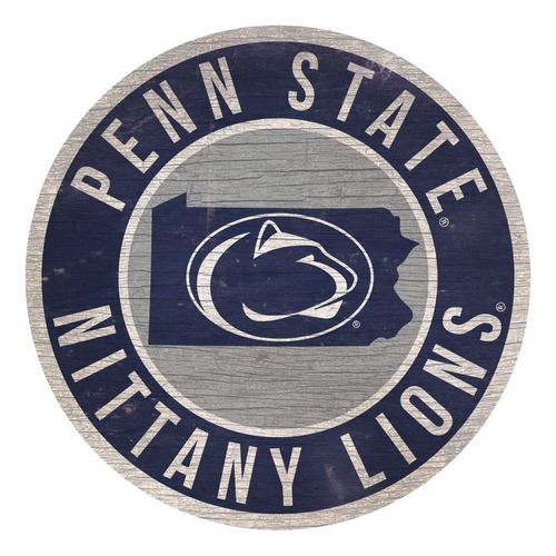 Fan Creations Penn State Nittany Leon Sign Madera 12  Ronda