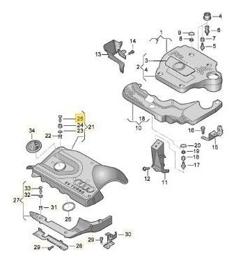 Tornillo Perno Tapa Cubre Motor Vw Bora/golf