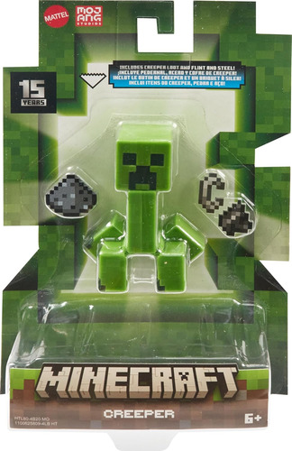 Mattel Minecraft Toys, Figura De Acción De Enredadera Con Ac