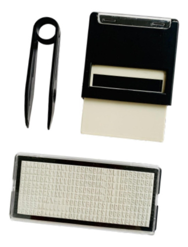 Slot Flip Back Ending Stamp Kit De Sello 14 Mmx38mm Negro
