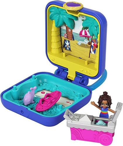 Polly Pocket Shani Tropical Beach Compact Con Carrito De He