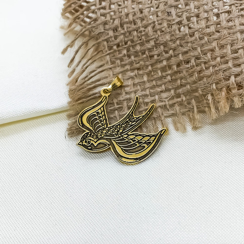 Dije Golondrina Ave Oro 18k Macizo