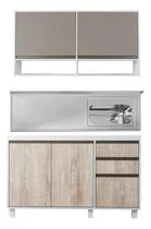Comprar Combo Bajo Mesada 120 Cm + Alacena Ricchezze Sorrento + Mesada Johnson Bacha Simple
